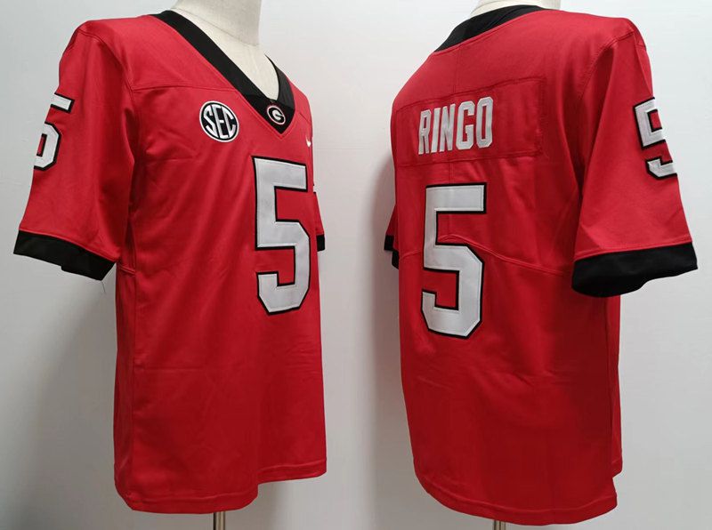 Men Georgia Bulldogs #5 Ringo Red Nike 2025 NCAA Jersey style 1